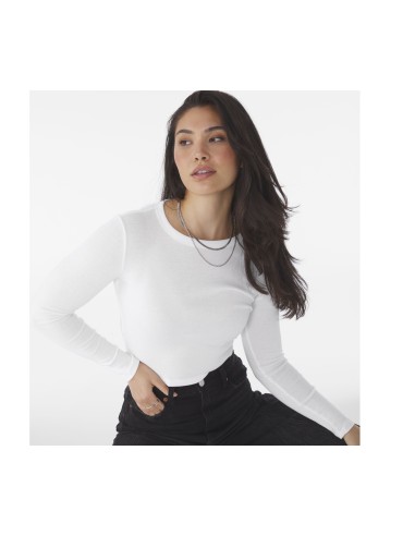 BEL-1501-Womens Micro Rib Long Sleeve Baby Tee